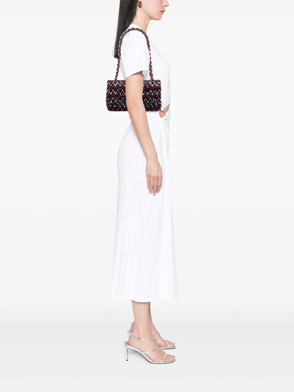 Pre-OwnedCHANEL Pre-Owned2009-2010 Medium Classic Sequined Tweed Double Flap shoulder bag