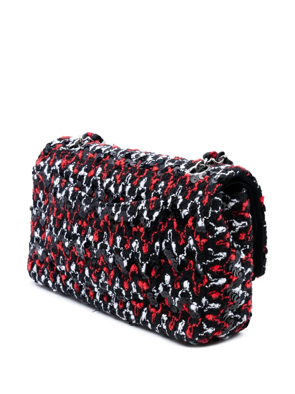 Pre-OwnedCHANEL Pre-Owned2009-2010 Medium Classic Sequined Tweed Double Flap shoulder bag