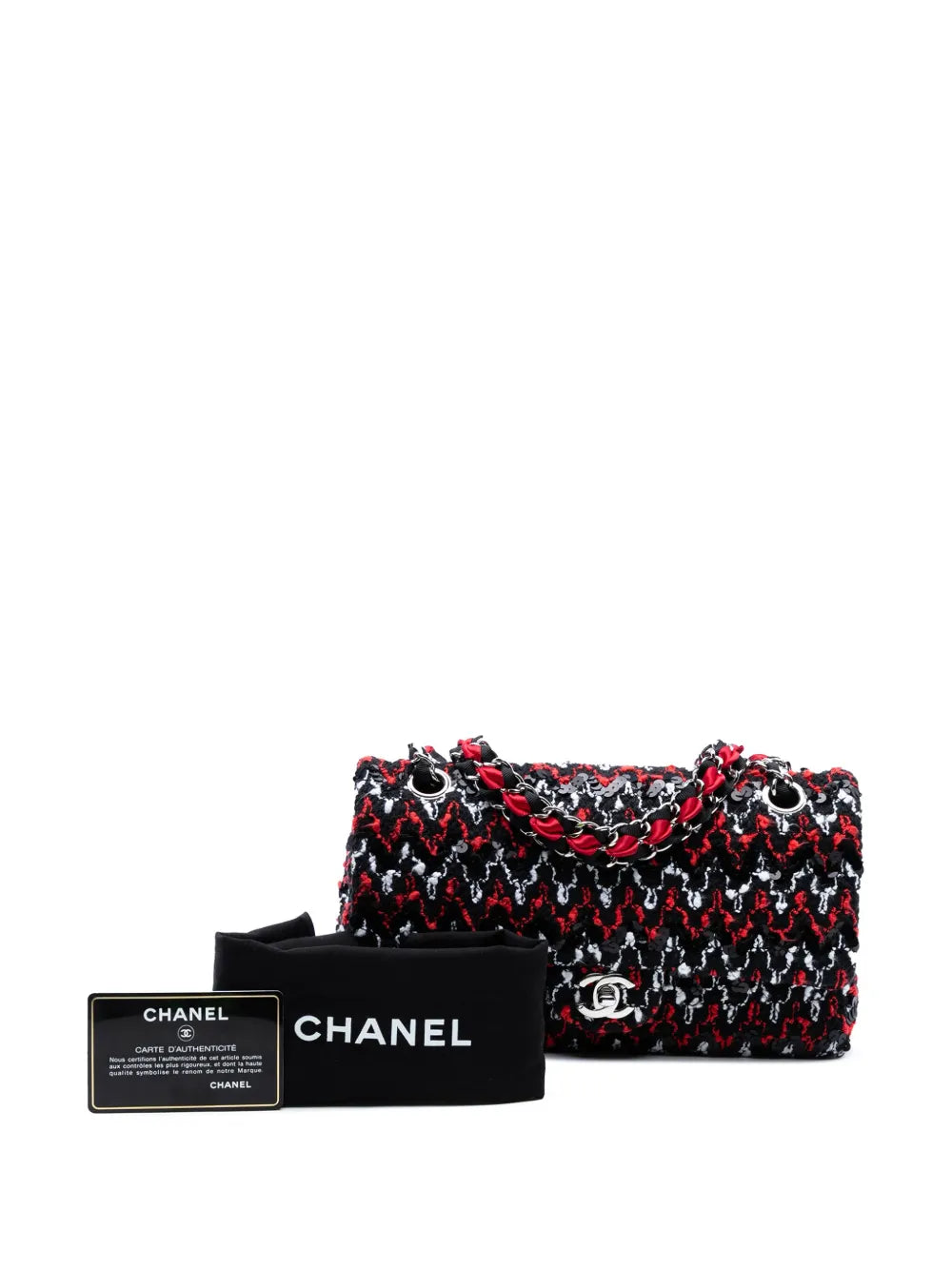 Pre-OwnedCHANEL Pre-Owned2009-2010 Medium Classic Sequined Tweed Double Flap shoulder bag