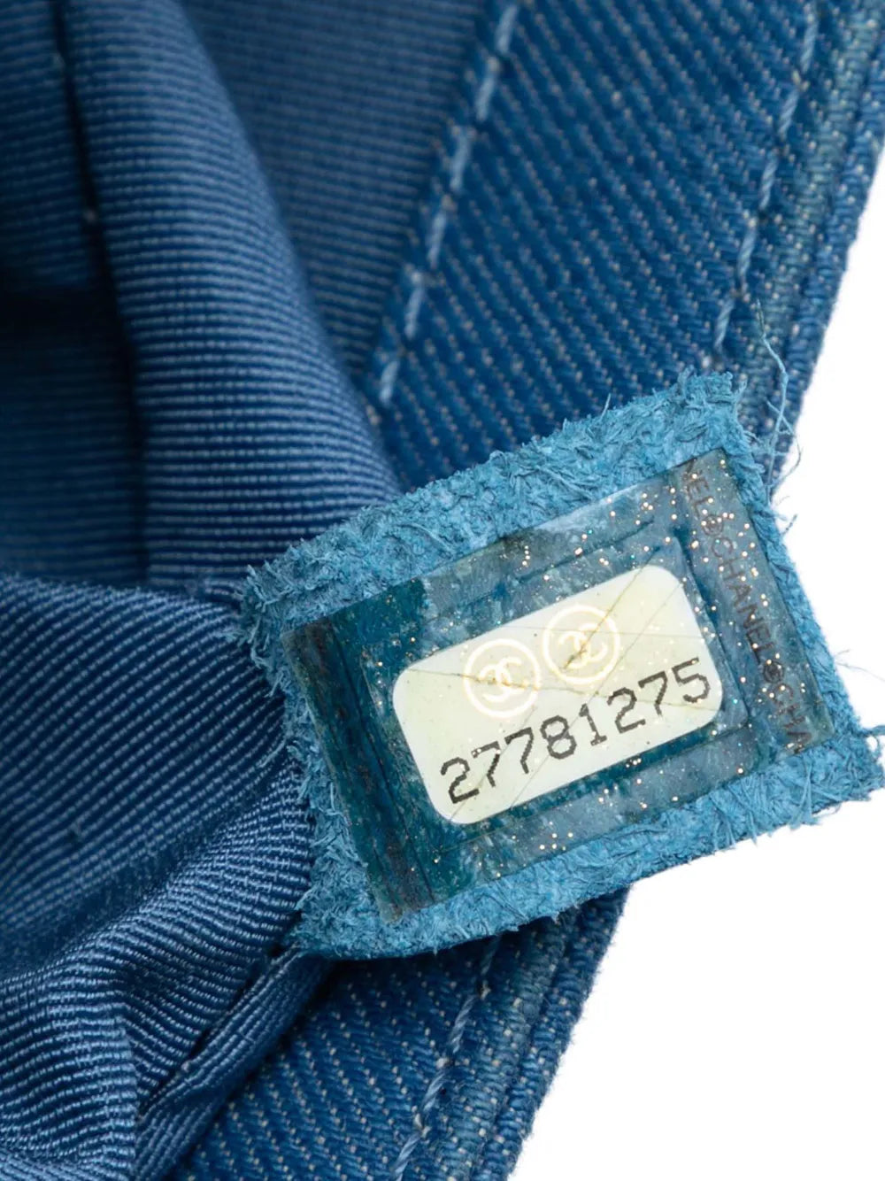 Pre-OwnedCHANEL Pre-Owned2019 Old Medium Pleated Denim Boy Flap crossbody bag