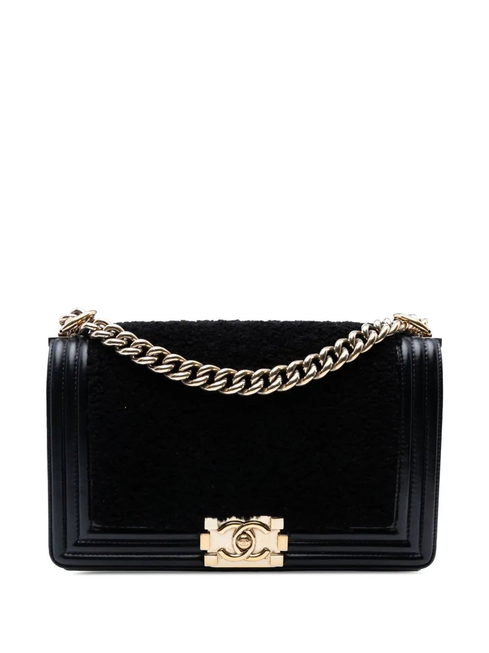 Pre-OwnedCHANEL Pre-Owned2016-2017 Old Medium Shearling Boy Flap crossbody bag