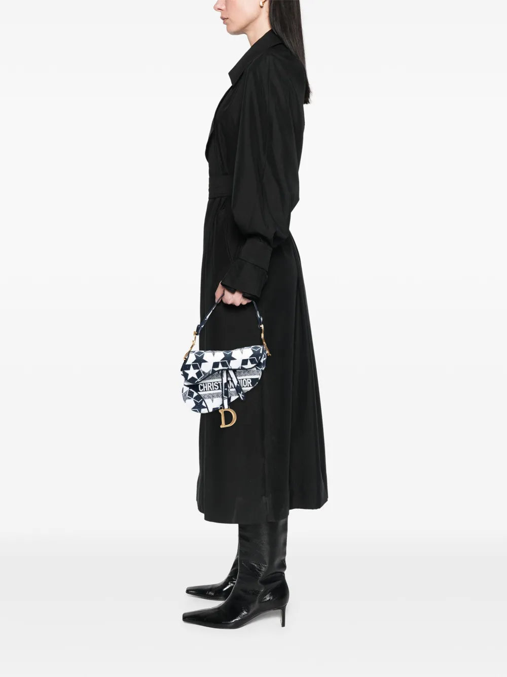 Pre-OwnedChristian Dior Pre-Owned2021 Embroidered Canvas Stars Saddle Bag shoulder bag