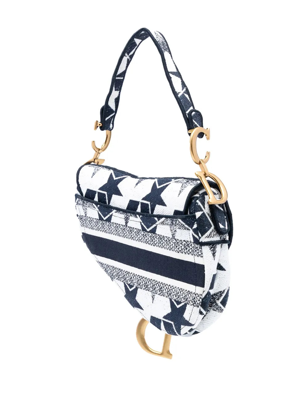 Pre-OwnedChristian Dior Pre-Owned2021 Embroidered Canvas Stars Saddle Bag shoulder bag
