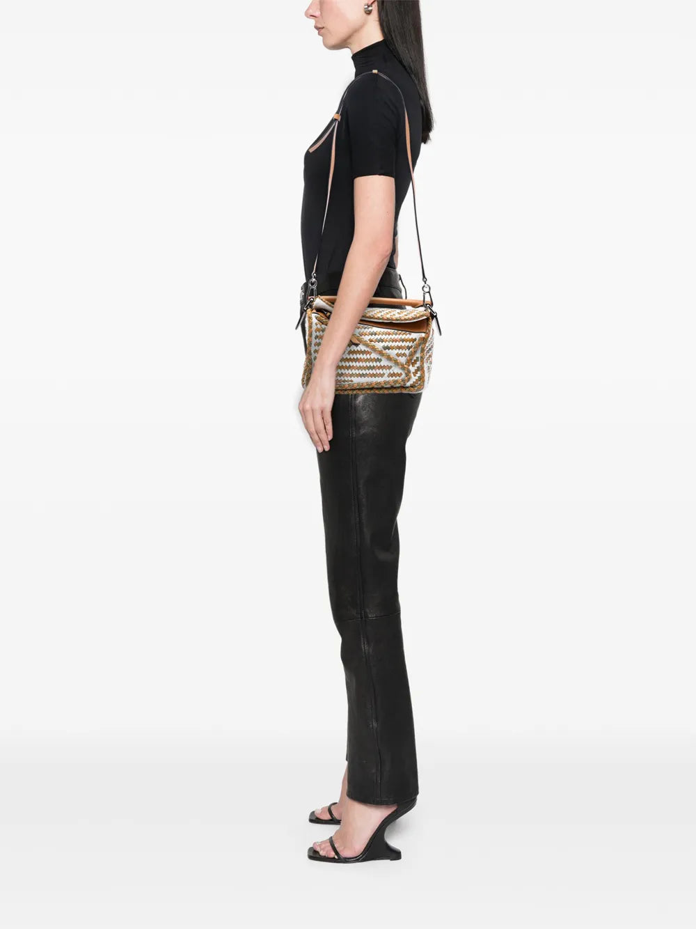 Pre-OwnedLoewe Pre-Owned2019 Small Woven Calfskin Puzzle satchel