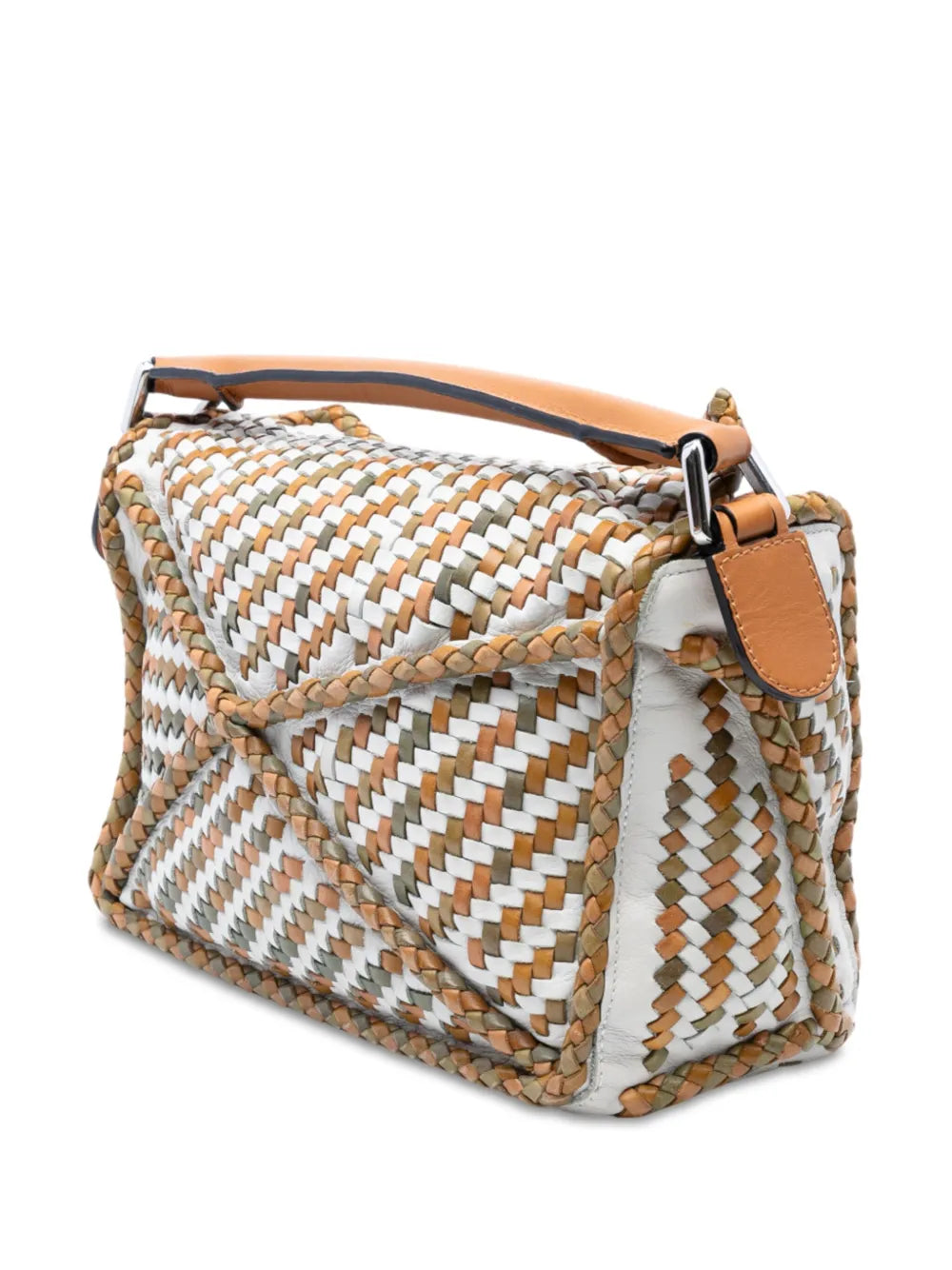 Pre-OwnedLoewe Pre-Owned2019 Small Woven Calfskin Puzzle satchel