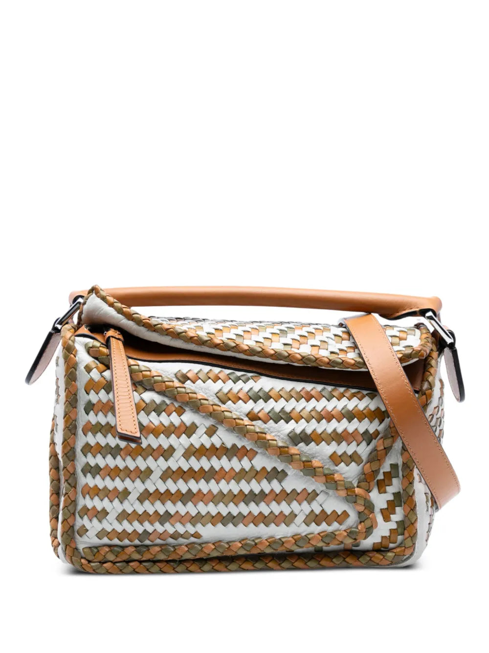 Pre-OwnedLoewe Pre-Owned2019 Small Woven Calfskin Puzzle satchel