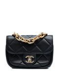 Pre-OwnedCHANEL Pre-Owned2021-2025 Mini Quilted Lambskin Chain Top Handle Flap satchel