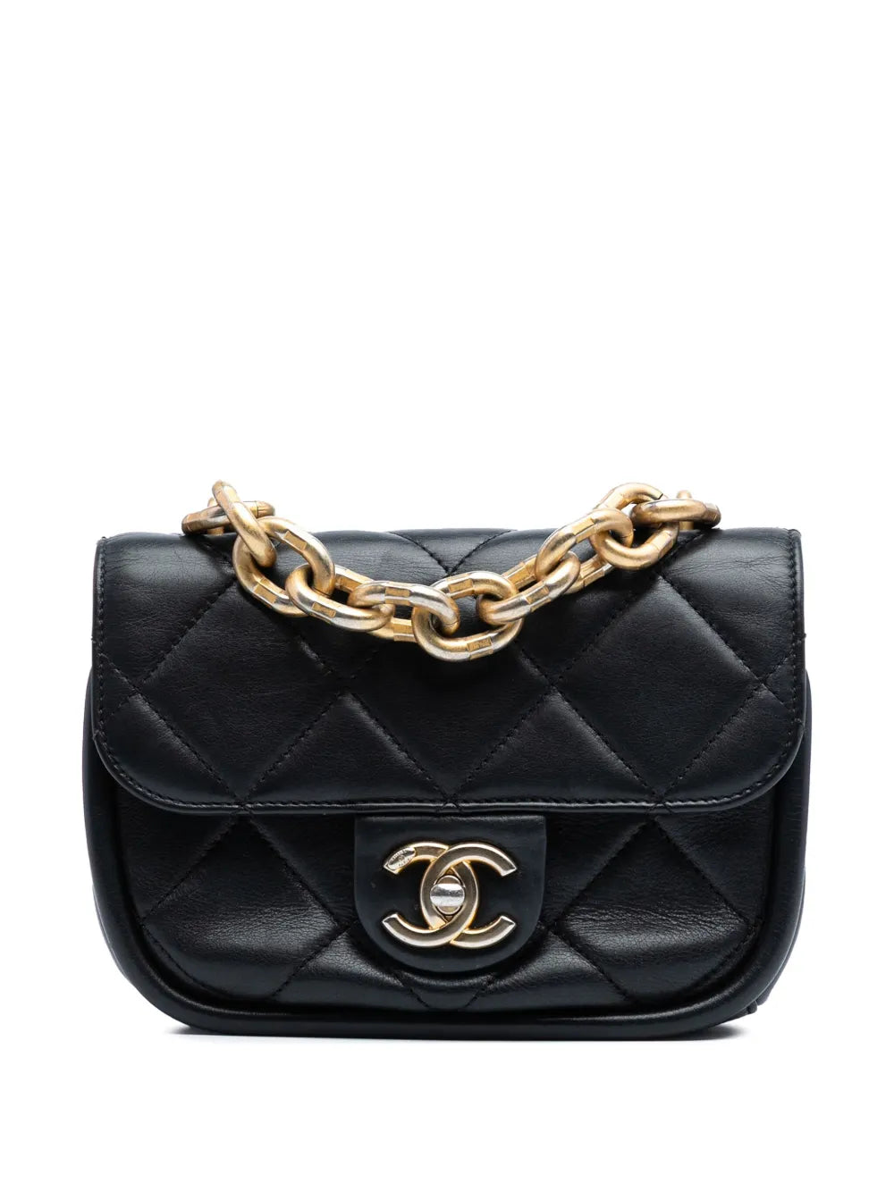 Pre-OwnedCHANEL Pre-Owned2021-2025 Mini Quilted Lambskin Chain Top Handle Flap satchel