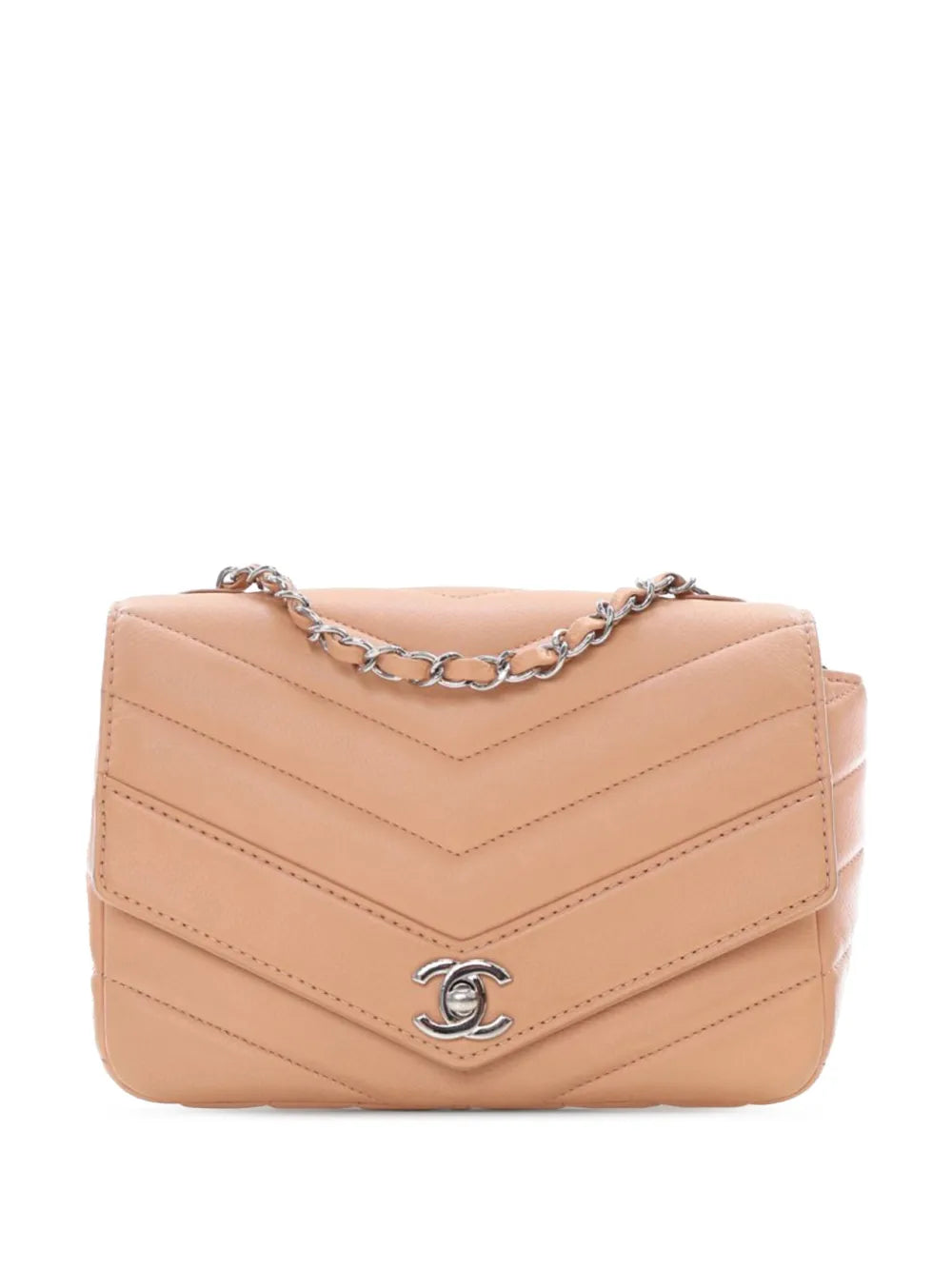 Pre-OwnedCHANEL Pre-Owned2017-2018 Small Chevron Caviar Data Center Envelope Flap crossbody bag