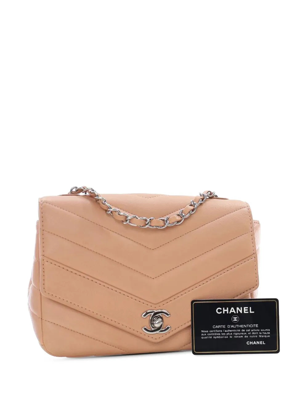 Pre-OwnedCHANEL Pre-Owned2017-2018 Small Chevron Caviar Data Center Envelope Flap crossbody bag