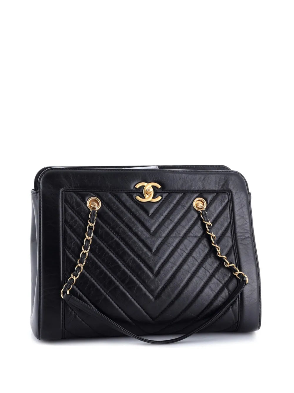 Pre-OwnedCHANEL Pre-OwnedCC Chain Shopping Chevron Calfskin Medium tote bag