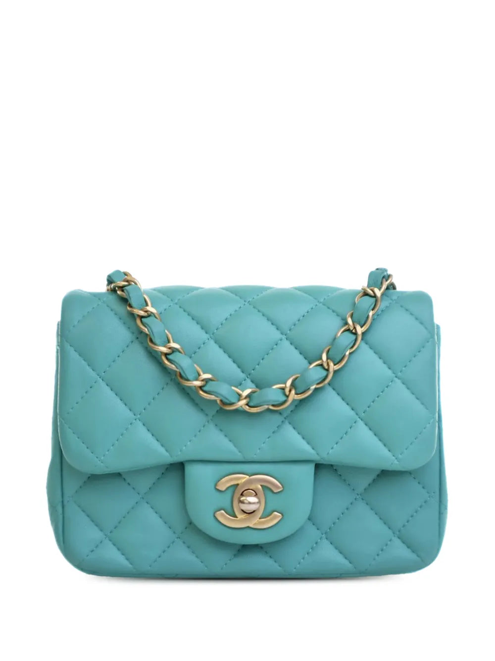 Pre-OwnedCHANEL Pre-Owned2019 Mini Square Classic Lambskin Single Flap crossbody bag