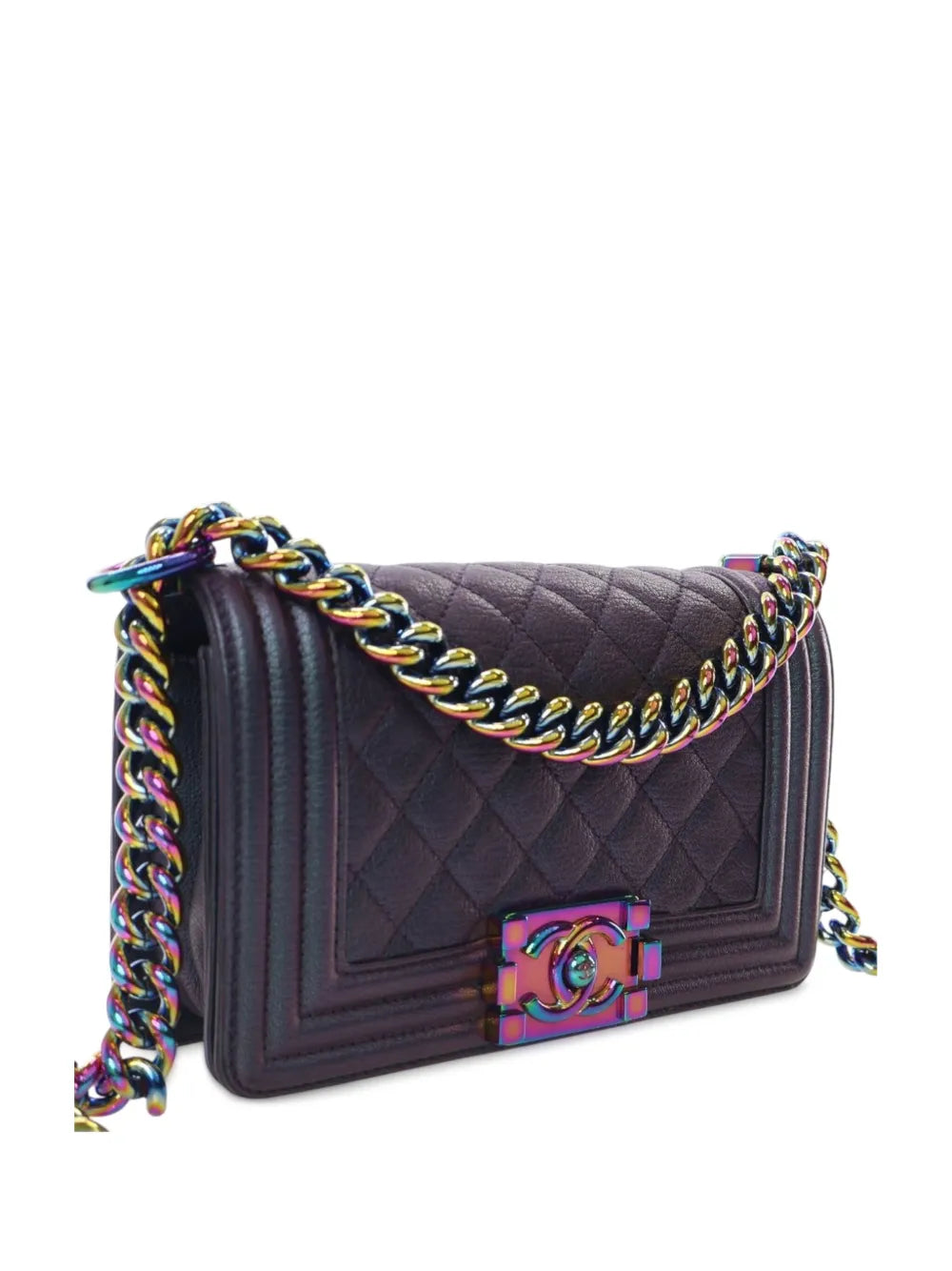 Pre-OwnedCHANEL Pre-Owned2015-2016 Small Quilted Iridescent Goatskin Boy Flap crossbody bag
