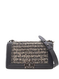 Pre-OwnedCHANEL Pre-Owned2016-2017 Old Medium Braided Tweed and Calfskin Boy Flap crossbody bag
