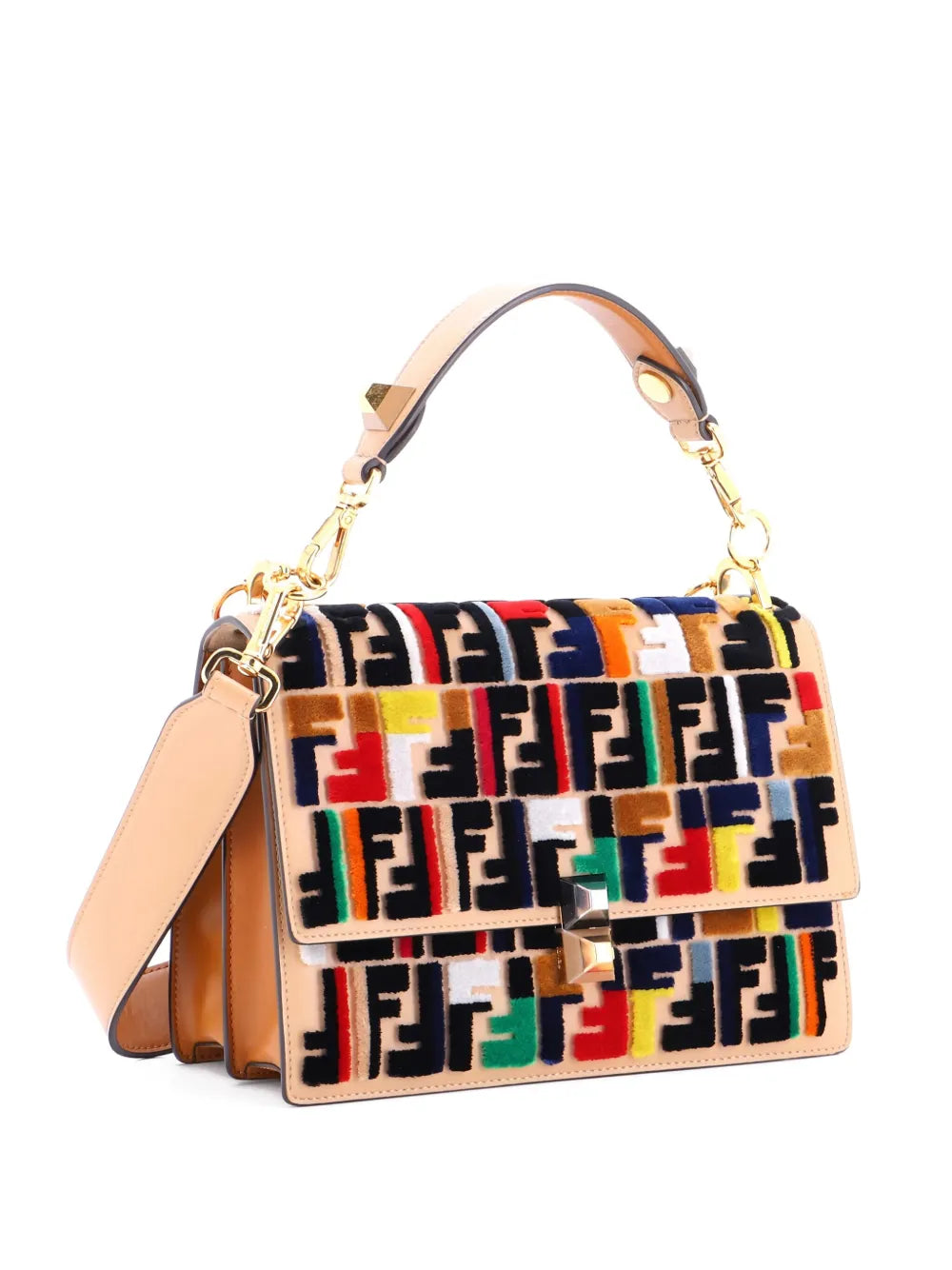 Pre-OwnedFendi Pre-OwnedKan I Bag Zucca Velvet Medium shoulder bag