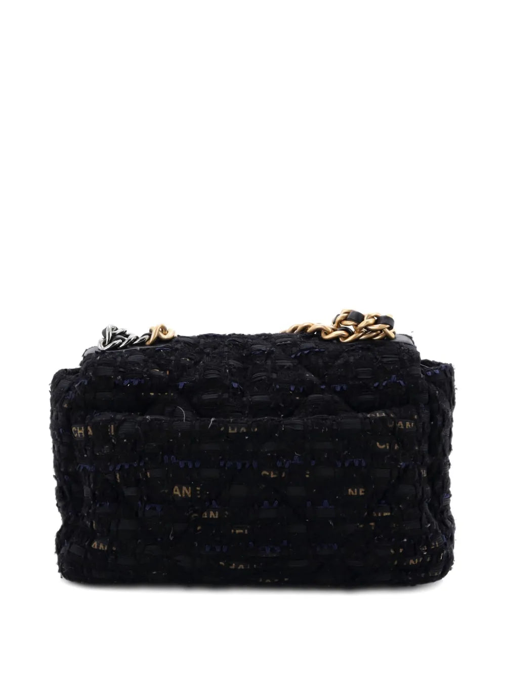 Pre-OwnedCHANEL Pre-Owned19 Flap Bag Quilted Tweed and Ribbon Medium shoulder bag