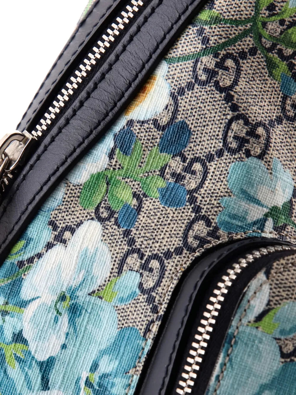Pre-OwnedGucci Pre-OwnedZip Pocket Blooms Print GG Coated Canvas Small backpack