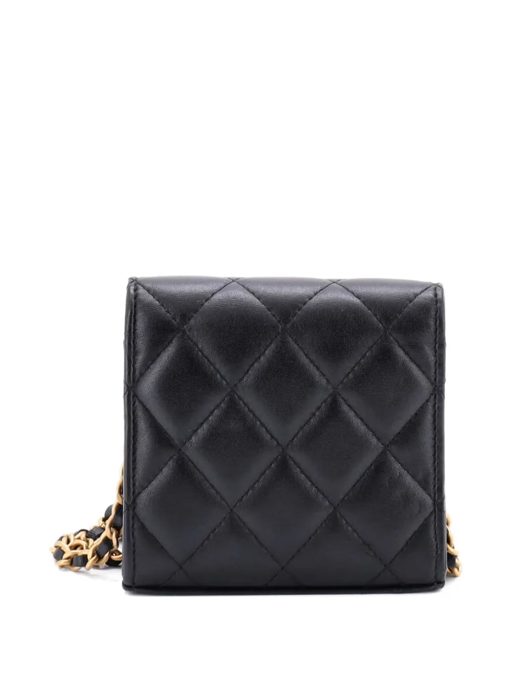 Pre-OwnedCHANEL Pre-OwnedCoco Love CC Heart Clutch with Chain Quilted Lambskin Mini crossbody bag