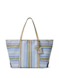 Lauren Ralph Laurenstriped-pattern logo-charm tote bag