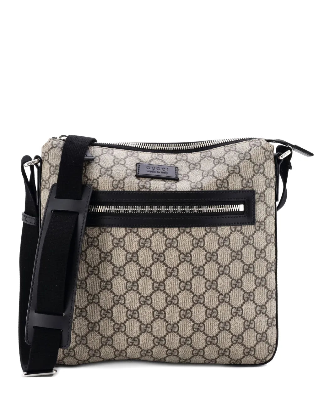 Pre-OwnedGucci Pre-OwnedFront Zip Messenger GG Coated Canvas Medium crossbody bag
