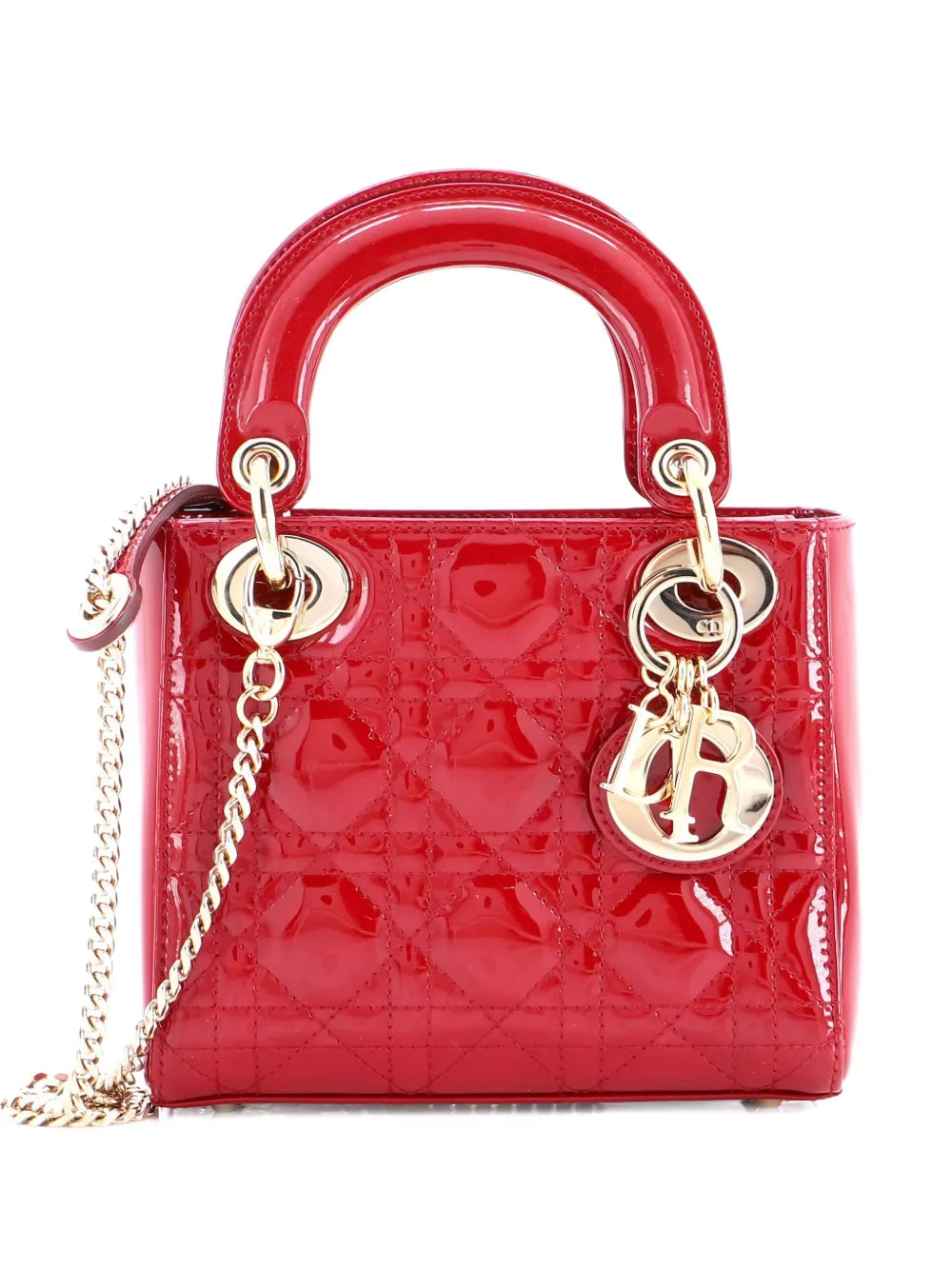 Pre-OwnedChristian Dior Pre-OwnedLady Dior Chain Bag Cannage Quilt Patent Mini satchel
