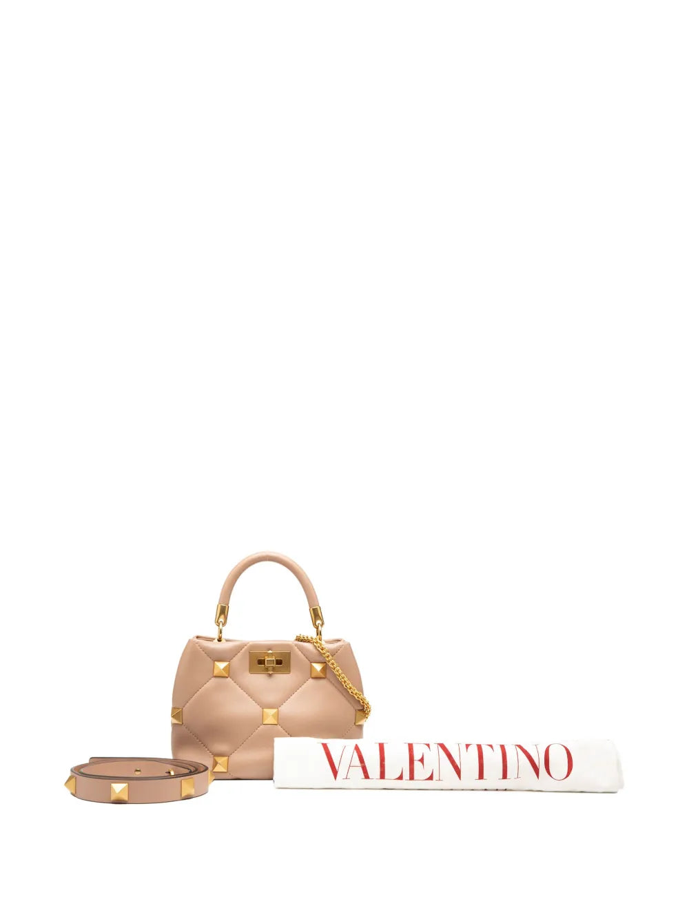 Pre-OwnedValentino Garavani Pre-Owned2018-2025 Small Nappa Roman Stud The Handle Bag satchel