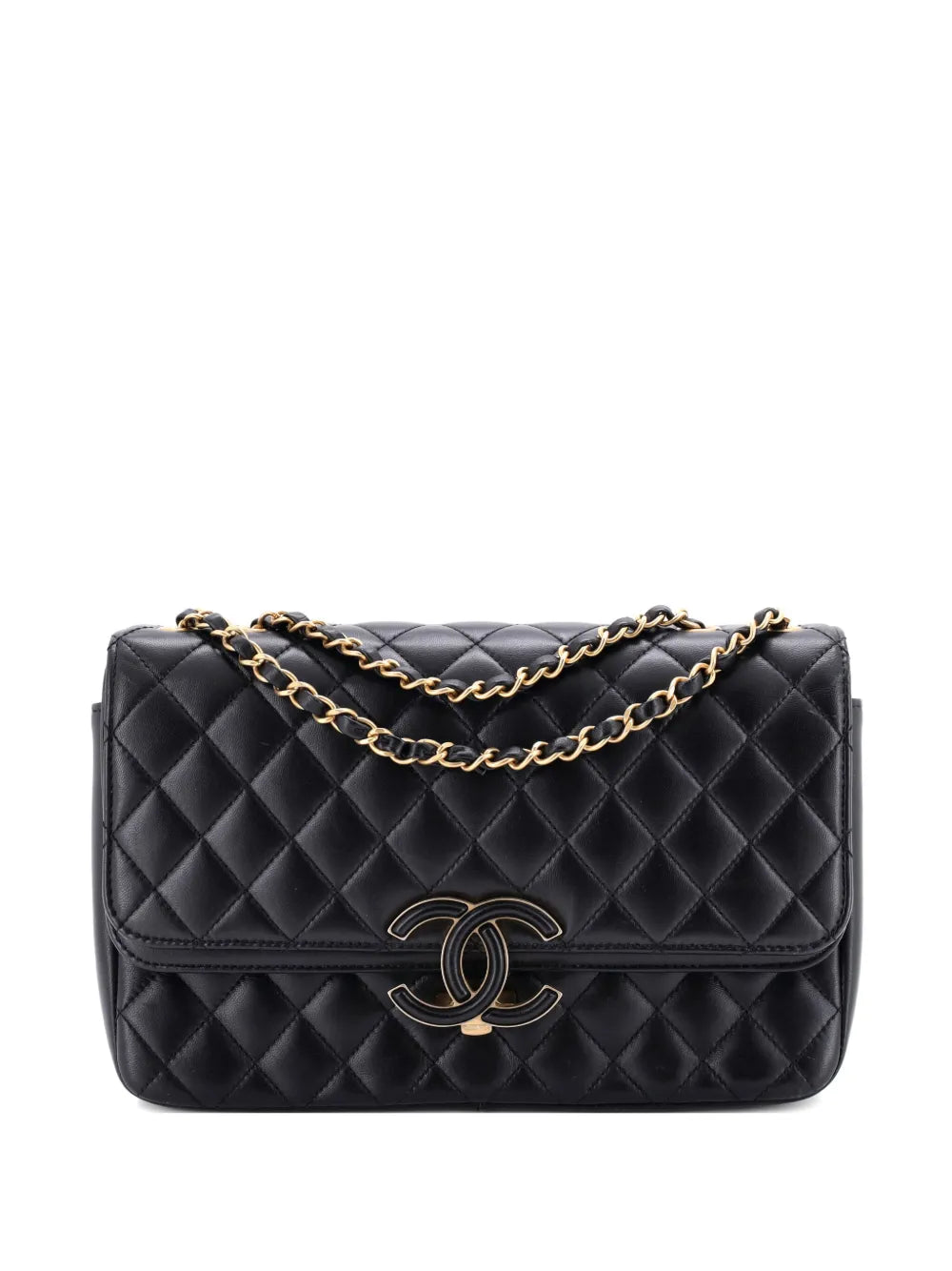 Pre-OwnedCHANEL Pre-OwnedCC Chic Double Flap Bag Quilted Lambskin Medium crossbody bag