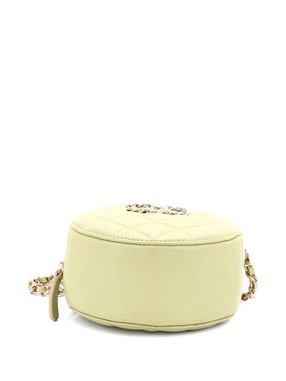 Pre-OwnedCHANEL Pre-OwnedFrench New Wave Round Clutch with Chain Quilted Caviar crossbody bag