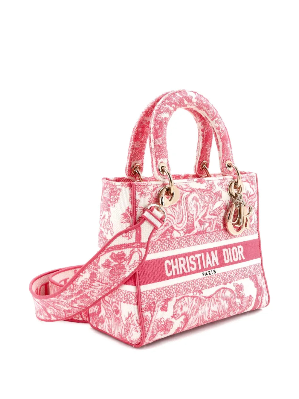 Pre-OwnedChristian Dior Pre-OwnedToile de Jouy Lady D-Lite Bag Embroidered Canvas tote bag