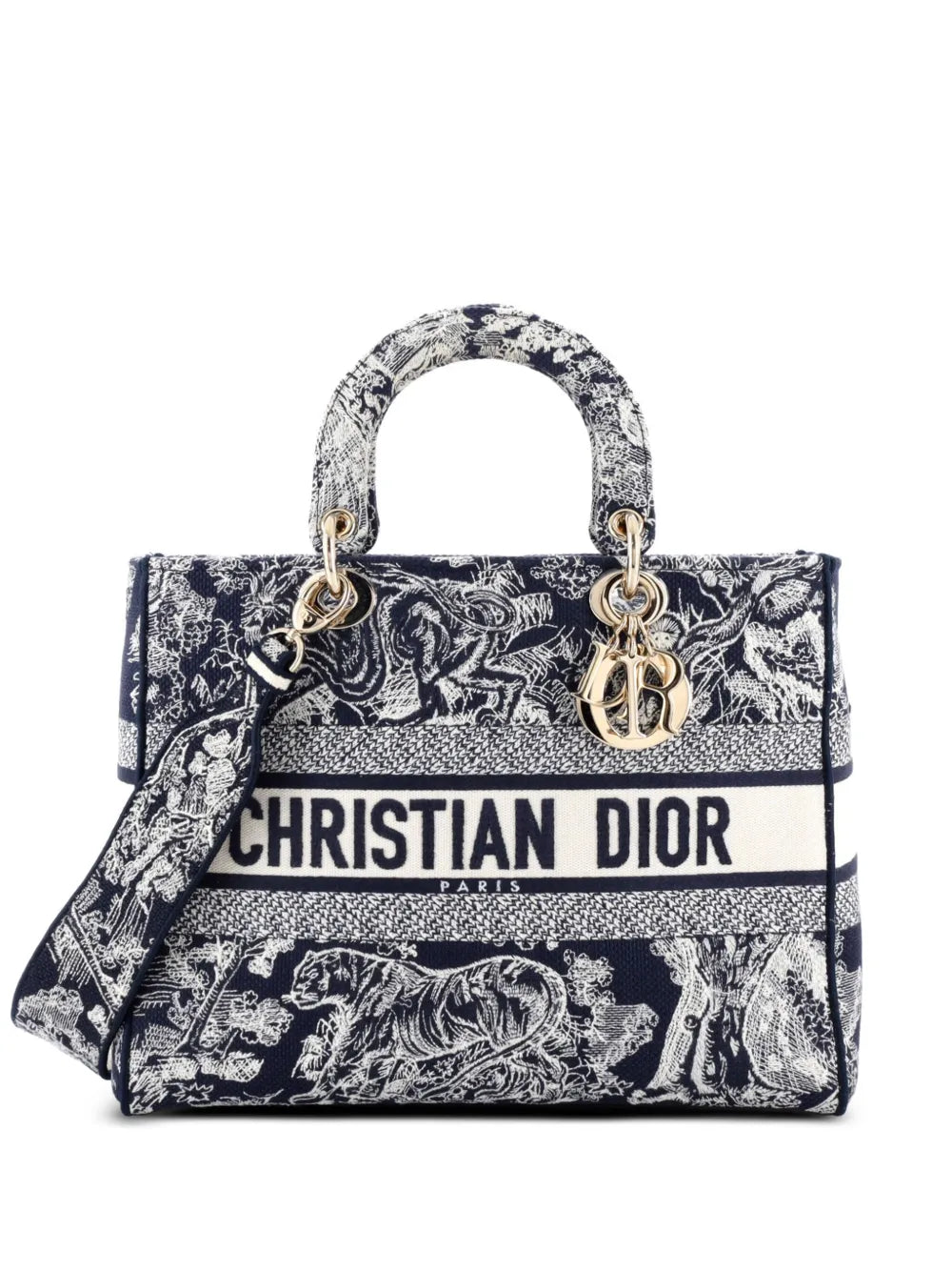 Pre-OwnedChristian Dior Pre-OwnedLady D-Lite Bag Embroidered Canvas Large tote bag