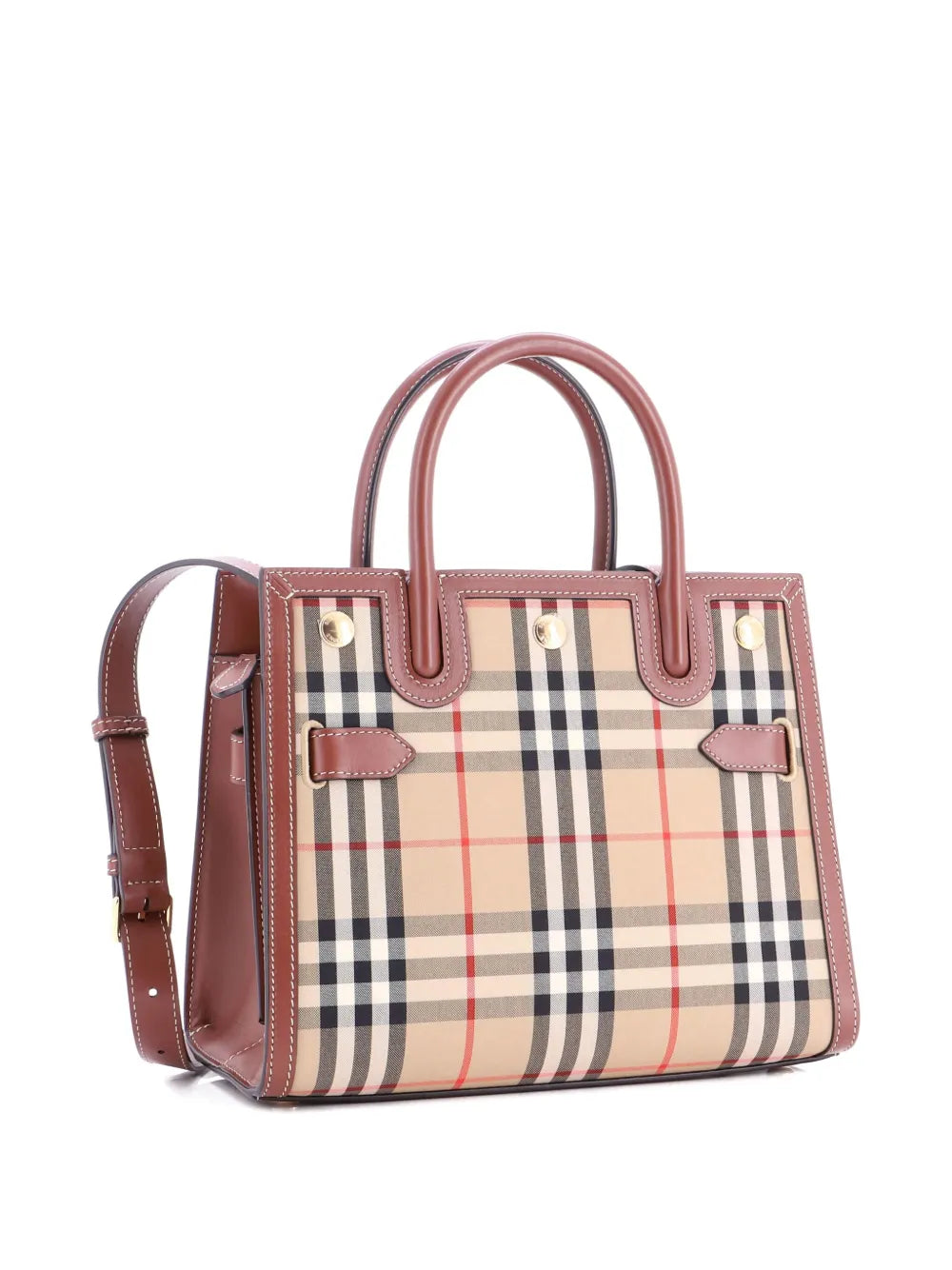 Pre-OwnedBurberry Pre-OwnedTitle Two Handle Vintage Check Canvas and Leather Mini tote bag