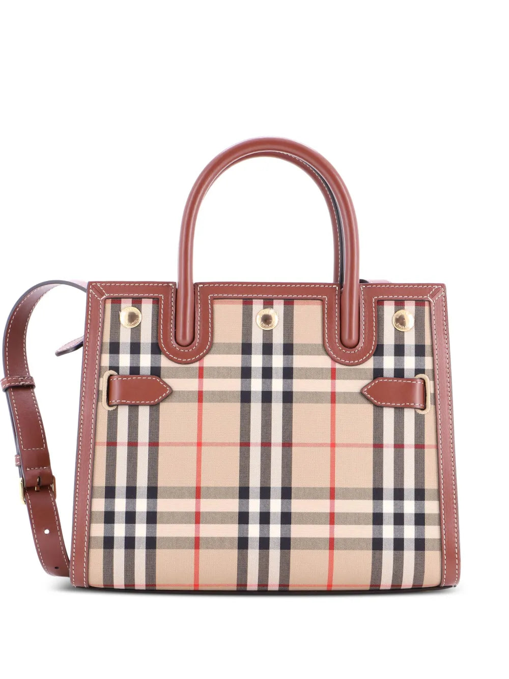 Pre-OwnedBurberry Pre-OwnedTitle Two Handle Vintage Check Canvas and Leather Mini tote bag