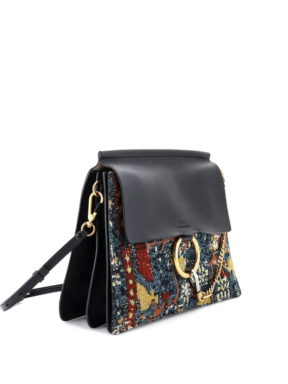 Pre-OwnedChloé Pre-OwnedFaye Leather and Tapestry Medium shoulder bag