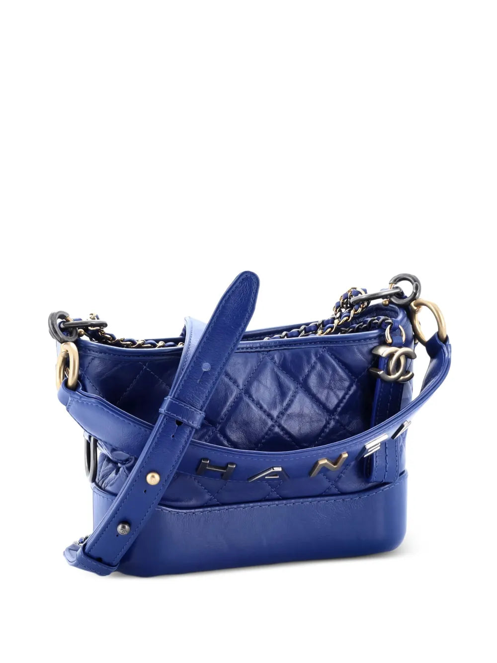 Pre-OwnedCHANEL Pre-OwnedGabrielle with Logo Handle Quilted Aged Calfskin Small hobo bag