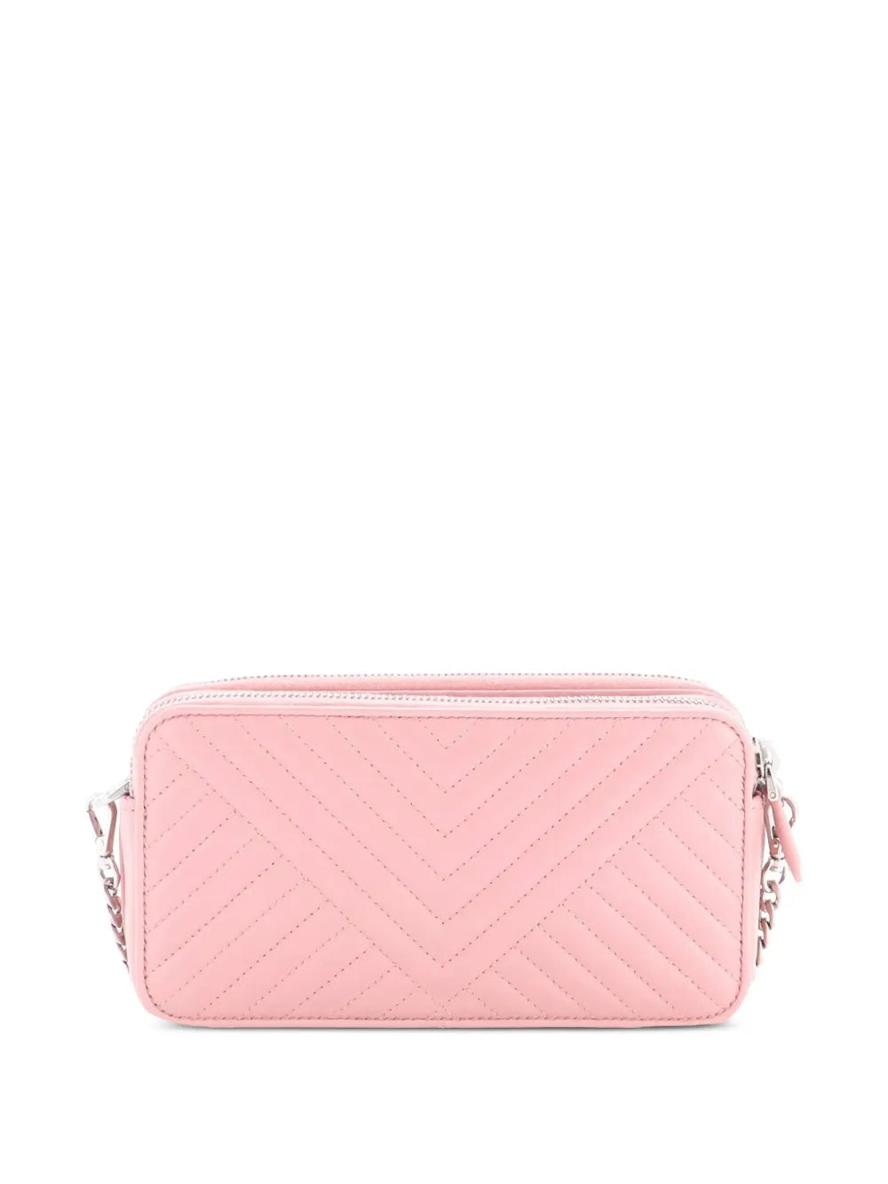Pre-OwnedPrada Pre-OwnedDouble Zip Wallet on Chain Crossbody Chevron Leather Mini shoulder bag