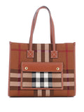 Pre-OwnedBurberry Pre-OwnedFreya Shopping Check Canvas with Leather Small tote bag