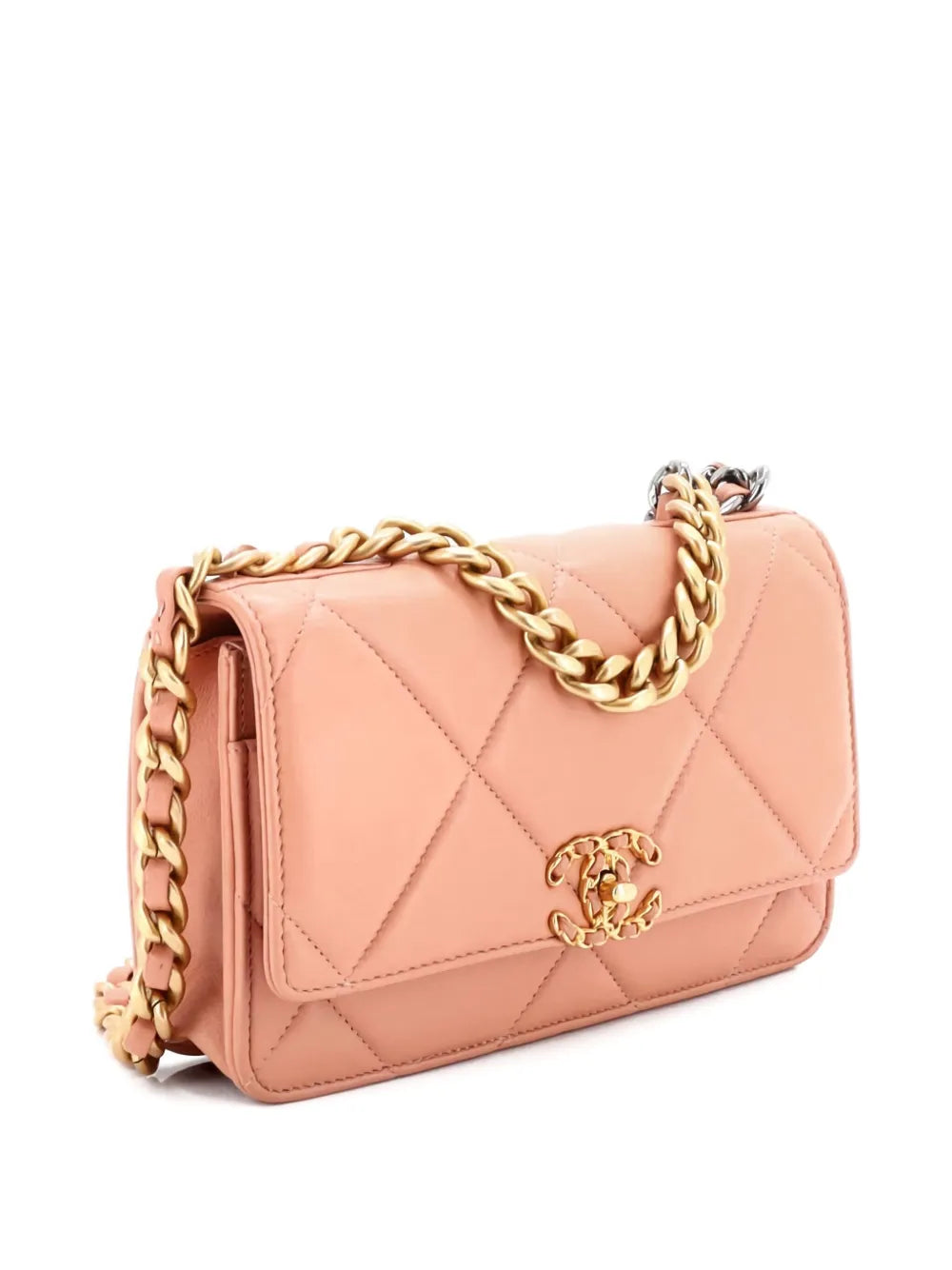 Pre-OwnedCHANEL Pre-Owned19 Wallet on Chain Quilted Lambskin crossbody bag