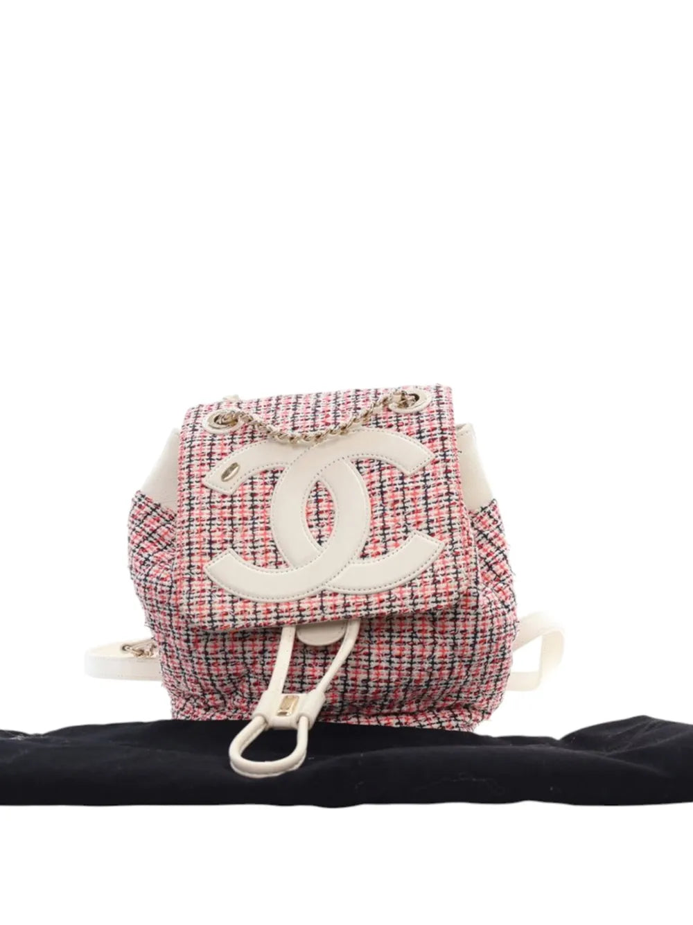 Pre-OwnedCHANEL Pre-Owned2019 Tweed and Lambskin CC Mania backpack