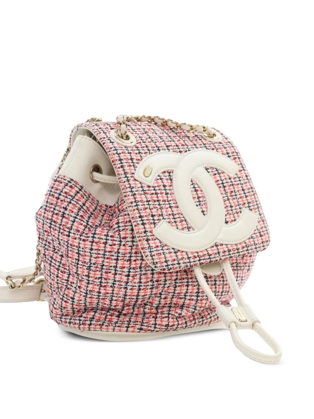 Pre-OwnedCHANEL Pre-Owned2019 Tweed and Lambskin CC Mania backpack