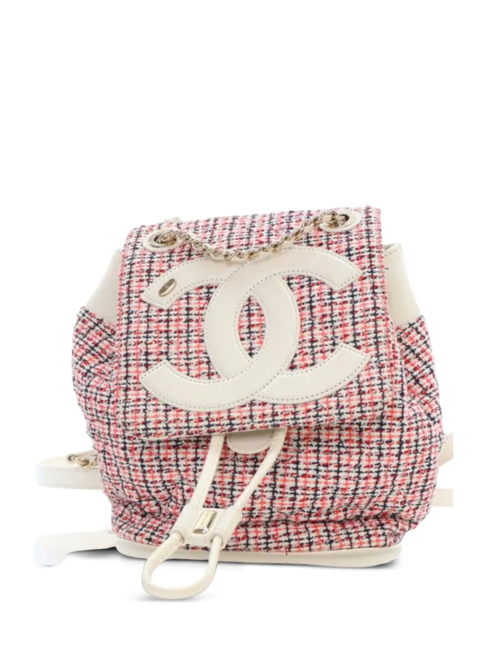 Pre-OwnedCHANEL Pre-Owned2019 Tweed and Lambskin CC Mania backpack