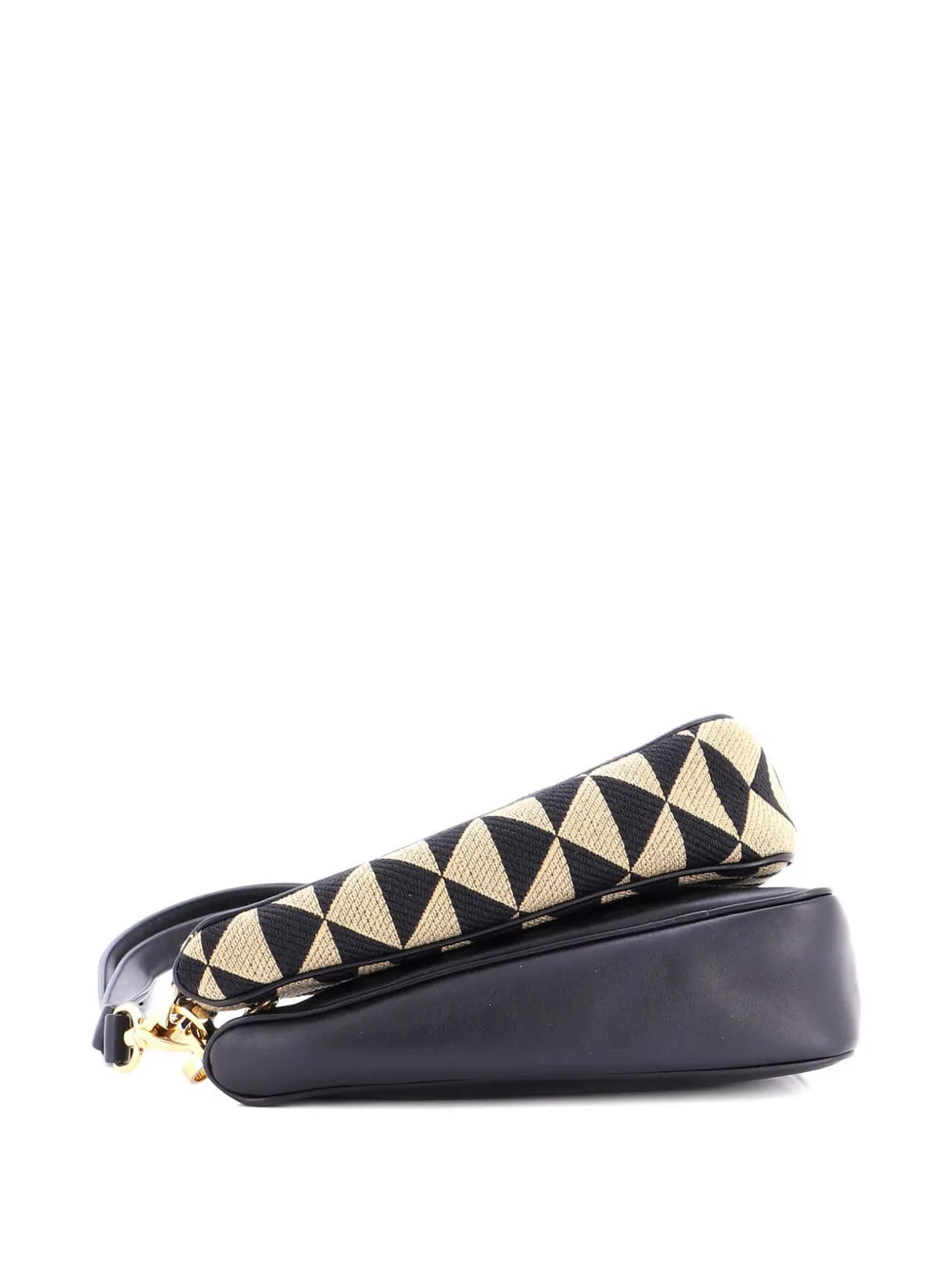 Pre-OwnedPrada Pre-OwnedDouble Symbole Triangle Bag Leather and Jacquard Mini shoulder bag