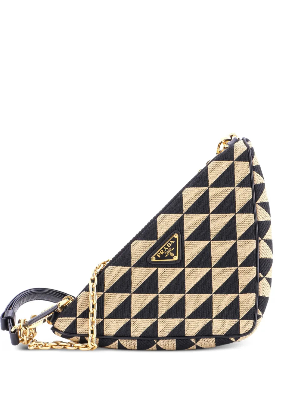 Pre-OwnedPrada Pre-OwnedDouble Symbole Triangle Bag Leather and Jacquard Mini shoulder bag