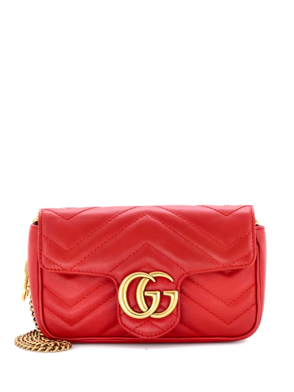 Pre-OwnedGucci Pre-OwnedGG Marmont Flap Bag Matelasse Leather Super Mini crossbody bag