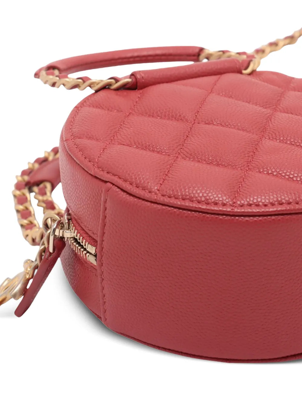 Pre-OwnedCHANEL Pre-Owned2019 Quilted Caviar Round Woven Chain Top Handle Bag satchel