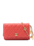 Pre-OwnedCHANEL Pre-Owned2021 Matelasschain wallet diamond quilted clutch bag