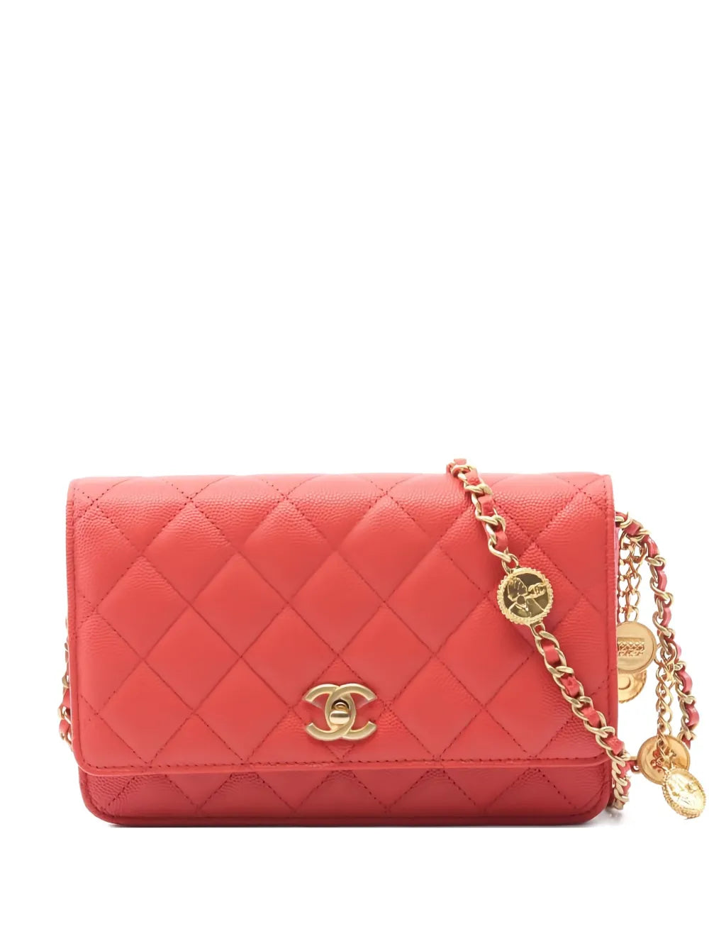Pre-OwnedCHANEL Pre-Owned2021 Matelassé chain wallet diamond quilted clutch bag