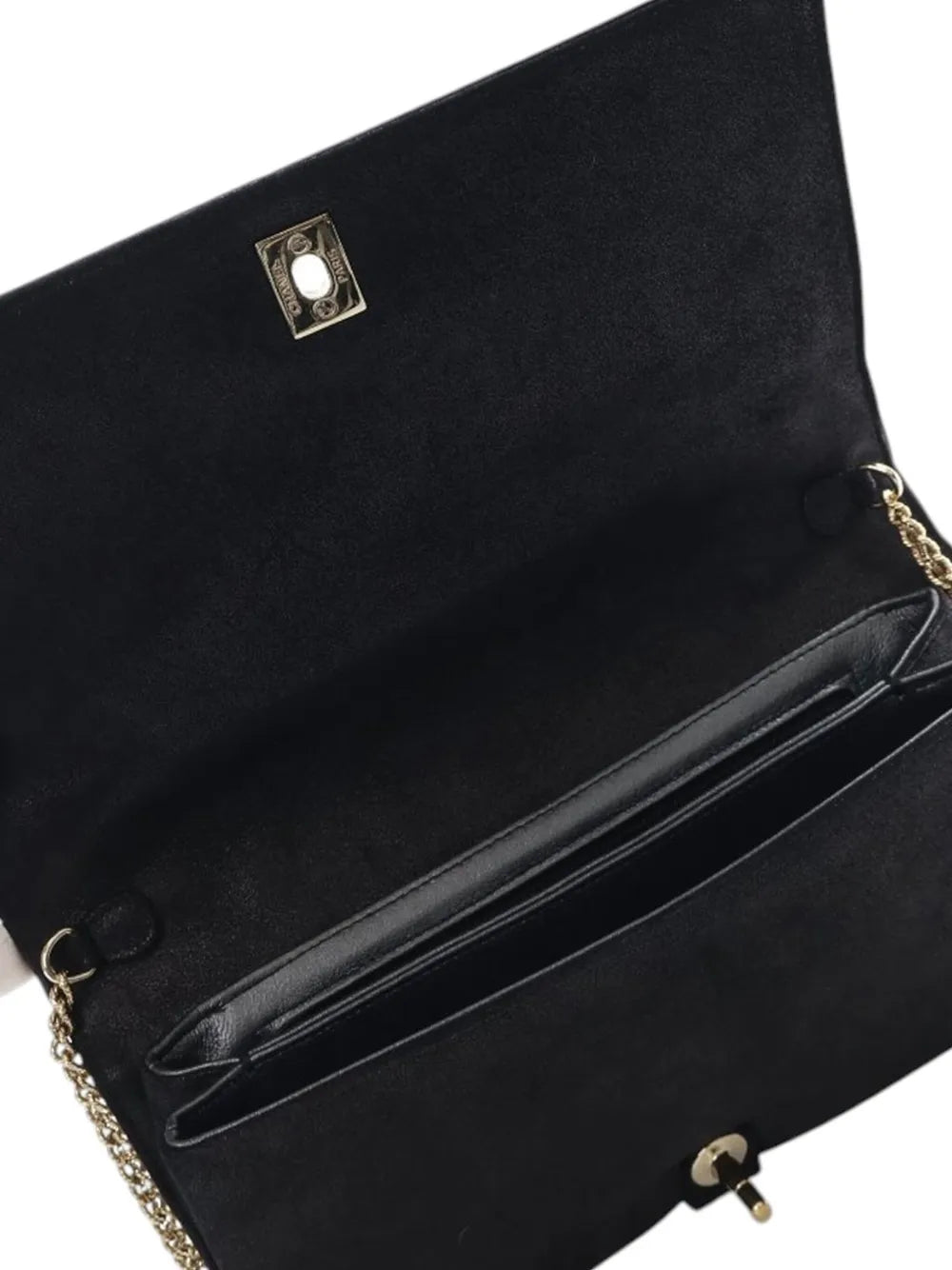 Pre-OwnedCHANEL Pre-Owned2017-2018 Chevron Nubuck Micro Chain Embellished Flap crossbody bag