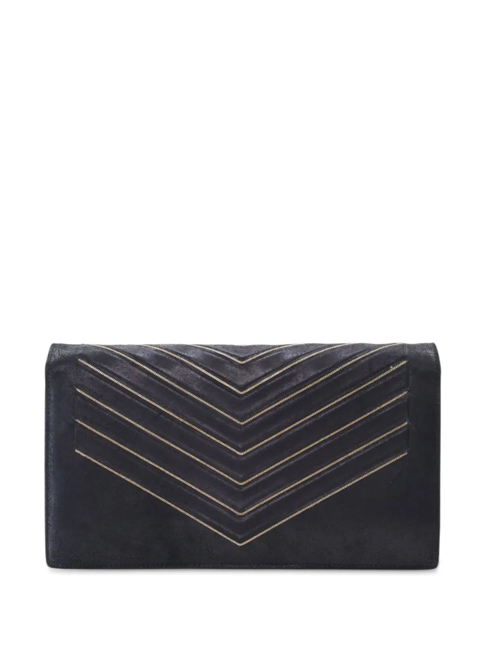 Pre-OwnedCHANEL Pre-Owned2017-2018 Chevron Nubuck Micro Chain Embellished Flap crossbody bag