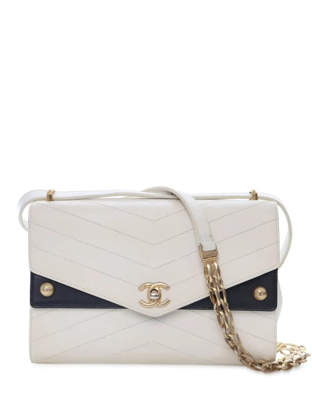 Pre-OwnedCHANEL Pre-Owned2019 Medium Chevron Calfskin Casual Trip Flap crossbody bag