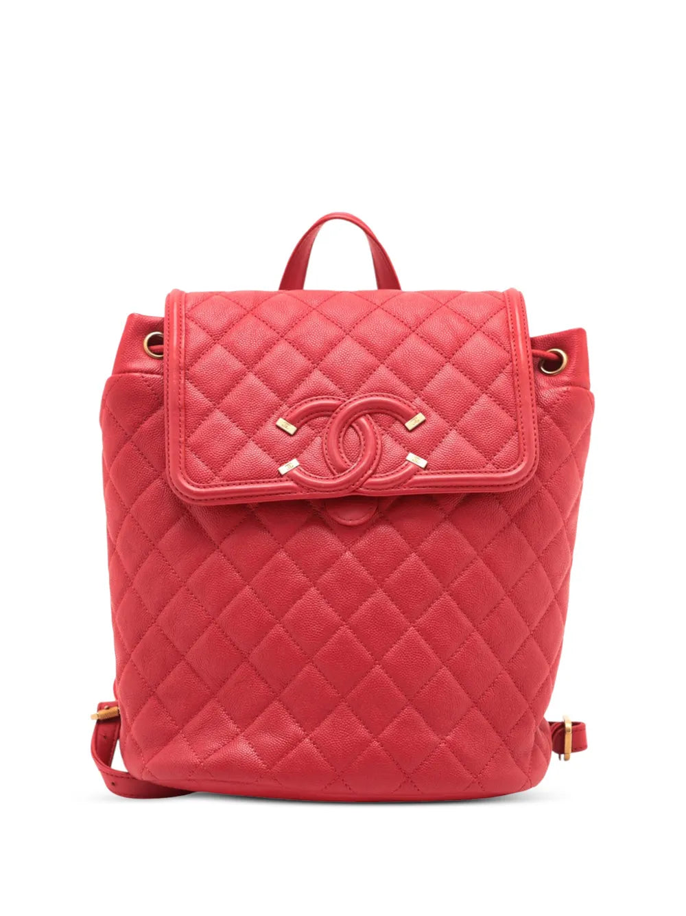 Pre-OwnedCHANEL Pre-Owned2018 Quilted Caviar CC Filigree backpack